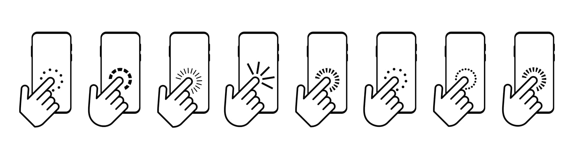 Illustration showing fingers tapping on mobile screens